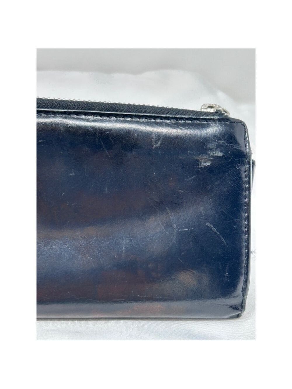 Nino BOSSI Black Leather Zip Around Wallet Floral Lined - Picture 3 of 11